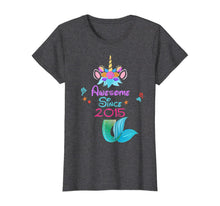 Load image into Gallery viewer, Girls Awesome Since 2015-5th Birthday Unicorn Mermaid Party T-Shirt