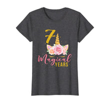 Load image into Gallery viewer, 7 Years Old Birthday Girl Gift Unicorn 7th Birthday T-Shirt