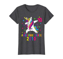 Load image into Gallery viewer, 10th Birthday Dabbing Unicorn Awesome Since 2010 Party T-Shirt