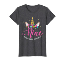 Load image into Gallery viewer, 9 Years Old Birthday Girl Gifts Unicorn 9th Birthday T-Shirt