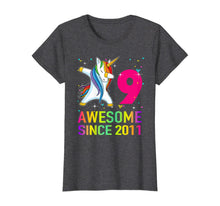 Load image into Gallery viewer, 9 Years Old 9th Birthday Unicorn Dabbing For Girl Party T-Shirt