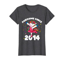 Load image into Gallery viewer, Awesome Since 2014 Ballerina Unicorn Birthday Rainbow Girls T-Shirt