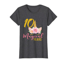 Load image into Gallery viewer, 10 Years Old Birthday Girl Gift Unicorn 10th Birthday T-Shirt