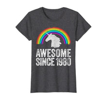 Load image into Gallery viewer, 1980 40th Birthday Gift Unicorn Rainbow 40 Years Old Women T-Shirt