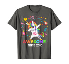 Load image into Gallery viewer, Dabbing Unicorn Awesome Since 2010 - 10th Birthday T-Shirt