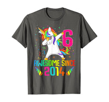 Load image into Gallery viewer, 6 Years Old 6th Birthday Awesome Since 2014 Unicorn Dabbing T-Shirt
