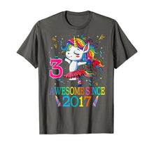 Load image into Gallery viewer, 3rd Birthday Unicorn Awesome Since 2017 T-Shirt