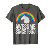 Load image into Gallery viewer, 1980 40th Birthday Gift Unicorn Rainbow 40 Years Old Women T-Shirt