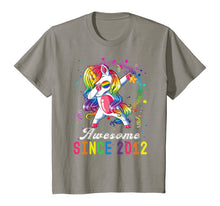 Load image into Gallery viewer, Girls Awesome Since 2012, 8th Birthday Unicorn Dabbing Cute T-Shirt