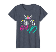 Load image into Gallery viewer, Womens Birthday Girl 40 Year Old Gift Cute Unicorn Face 40th Bday T-Shirt
