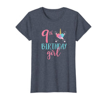 Load image into Gallery viewer, 9th Birthday Shirt Girl Unicorn Ninth Birthday Outfit
