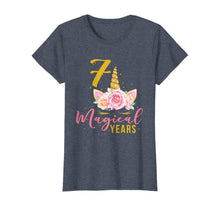Load image into Gallery viewer, 7 Years Old Birthday Girl Gift Unicorn 7th Birthday T-Shirt
