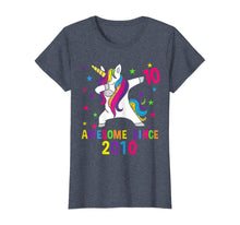 Load image into Gallery viewer, 10th Birthday Dabbing Unicorn Awesome Since 2010 Party T-Shirt