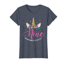 Load image into Gallery viewer, 9 Years Old Birthday Girl Gifts Unicorn 9th Birthday T-Shirt