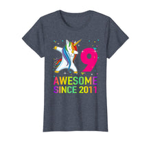 Load image into Gallery viewer, 9 Years Old 9th Birthday Unicorn Dabbing For Girl Party T-Shirt