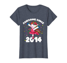 Load image into Gallery viewer, Awesome Since 2014 Ballerina Unicorn Birthday Rainbow Girls T-Shirt