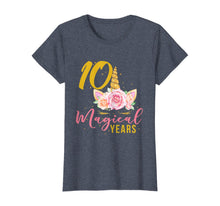 Load image into Gallery viewer, 10 Years Old Birthday Girl Gift Unicorn 10th Birthday T-Shirt