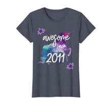 Load image into Gallery viewer, Awesome Since 2011 Unicorn Birthday T-Shirt