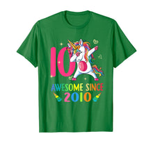 Load image into Gallery viewer, 10 Years Old 10th Birthday Unicorn Dabbing Party T-Shirt