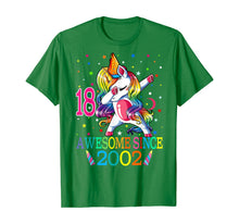 Load image into Gallery viewer, Awesome Since 2002 Dabbing Unicorn 18th Birthday Gift Girls T-Shirt