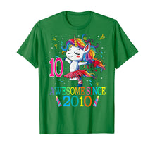 Load image into Gallery viewer, 10th Birthday Unicorn Awesome Since 2010 T-Shirt