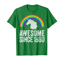 Load image into Gallery viewer, 1980 40th Birthday Gift Unicorn Rainbow 40 Years Old Women T-Shirt