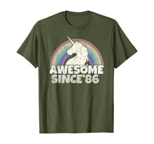 Load image into Gallery viewer, Unicorn 34st Birthday Gift Rainbow 1986 T-Shirt
