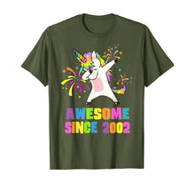 Load image into Gallery viewer, 18 Years Old 18th Birthday Awesome Since 2002 Unicorn T-Shirt