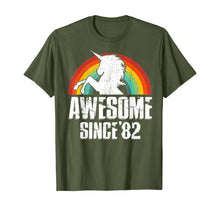 Load image into Gallery viewer, Unicorn Awesome Since 1982 37th Birthday TShirt Decoration