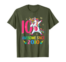 Load image into Gallery viewer, 10 Years Old 10th Birthday Unicorn Dabbing Party T-Shirt
