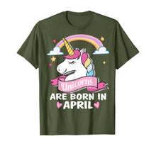 Load image into Gallery viewer, Unicorns are born in April Birthday Party Gifts T-Shirt