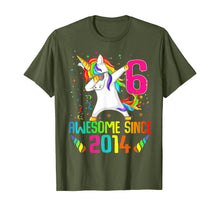 Load image into Gallery viewer, 6 Years Old 6th Birthday Awesome Since 2014 Unicorn Dabbing T-Shirt