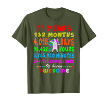 Load image into Gallery viewer, 11 Yrs Old 132 Months of Being Awesome 11th Birthday Unicorn T-Shirt