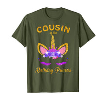 Load image into Gallery viewer, Cousin Of The Birthday Princess Unicorn Birthday Girl T-Shirt
