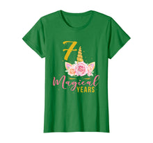 Load image into Gallery viewer, 7 Years Old Birthday Girl Gift Unicorn 7th Birthday T-Shirt