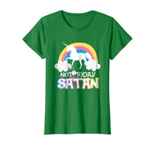 Load image into Gallery viewer, Not Today Satan Rainbow Unicorns Birthday Girl T-Shirt