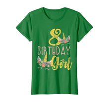 Load image into Gallery viewer, 8 Years Old Birthday Girl Gift Unicorn 8th Birthday T-Shirt