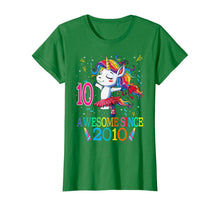 Load image into Gallery viewer, 10th Birthday Unicorn Awesome Since 2010 T-Shirt