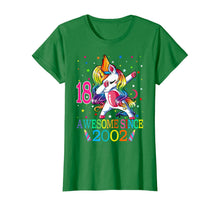 Load image into Gallery viewer, Awesome Since 2002 Dabbing Unicorn 18th Birthday Gift Girls T-Shirt