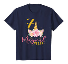 Load image into Gallery viewer, 7 Years Old Birthday Girl Gift Unicorn 7th Birthday T-Shirt