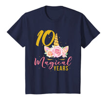 Load image into Gallery viewer, 10 Years Old Birthday Girl Gift Unicorn 10th Birthday T-Shirt