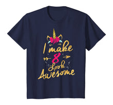 Load image into Gallery viewer, Kids 8th Birthday Unicorn Gift Shirt I Make 8 Look Awesome T-Shirt