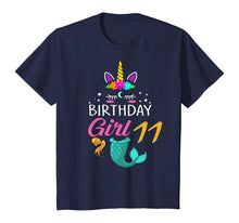 Load image into Gallery viewer, 11th Birthday Girl Unicorn Shirt Mermaid Tail 11 Years Old
