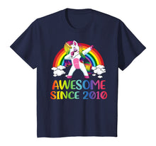 Load image into Gallery viewer, 10 Birthday Unicorn Dabbing Awesome Since 2010 T-Shirt