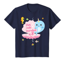 Load image into Gallery viewer, Kids 8th Birthday 8 Year Old Girl Boy Gift Narwhal Sea Unicorn T-Shirt