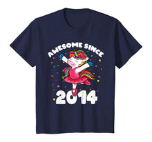Load image into Gallery viewer, Awesome Since 2014 Ballerina Unicorn Birthday Rainbow Girls T-Shirt