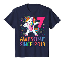 Load image into Gallery viewer, 7 Years Old 7th Birthday Unicorn Dabbing Shirt Girl Party T-Shirt