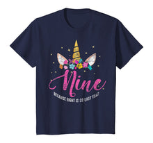Load image into Gallery viewer, 9 Years Old Birthday Girl Gifts Unicorn 9th Birthday T-Shirt