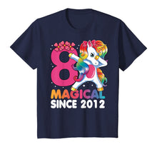 Load image into Gallery viewer, Kids 8 Years Old 8th Birthday Dabbing Unicorn Girls Kids Gift T-Shirt