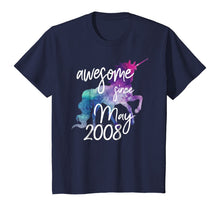 Load image into Gallery viewer, Awesome Since May 2008 Unicorn Birthday Shirt